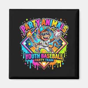 Party animals youth baseball team fun for kids magnet