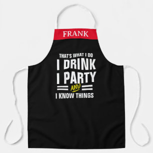 Party Apron - Custom Name Funny Drink Host Gift