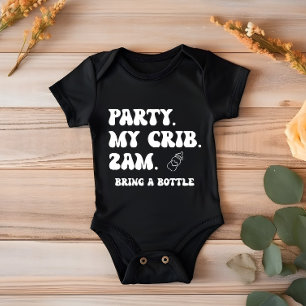 Party At My Crib 2 AM Cute Funny Baby Bodysuit