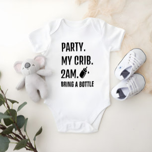 Party at my crib - Funny Baby Bodysuit