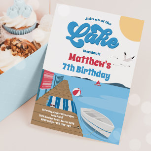 Party At The Lake Summer Water Boat Birthday Invitation