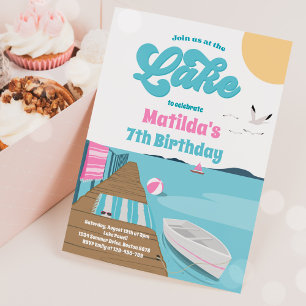 Party At The Lake Summer Water Boat Birthday Invitation