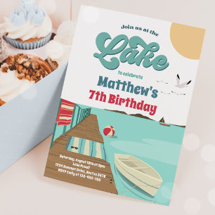 Party At The Lake Summer Water Boat Birthday Invitation