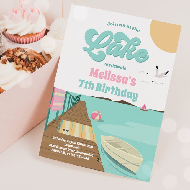 Party At The Lake Summer Water Boat Birthday Invitation (Creator Uploaded)