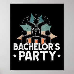 Party Bachelor Drinking Team Beer Bride Groom  Poster
