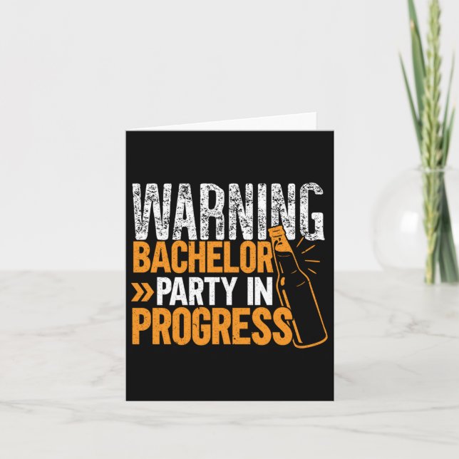Party Bachelor In Progress Groomsquad Groom Squad  Card (Front)