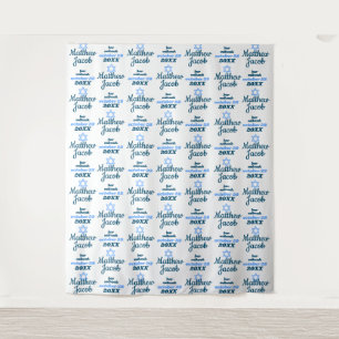 Party Backdrop Bar Mitzvah Step and Repeat Banner Tapestry