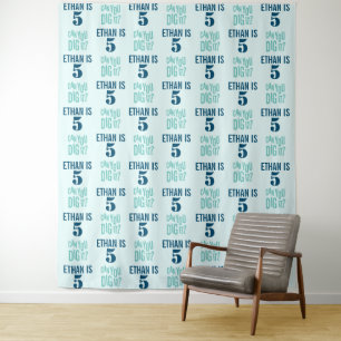 Party Backdrop Step and Repeat Boy Birthday Tapestry