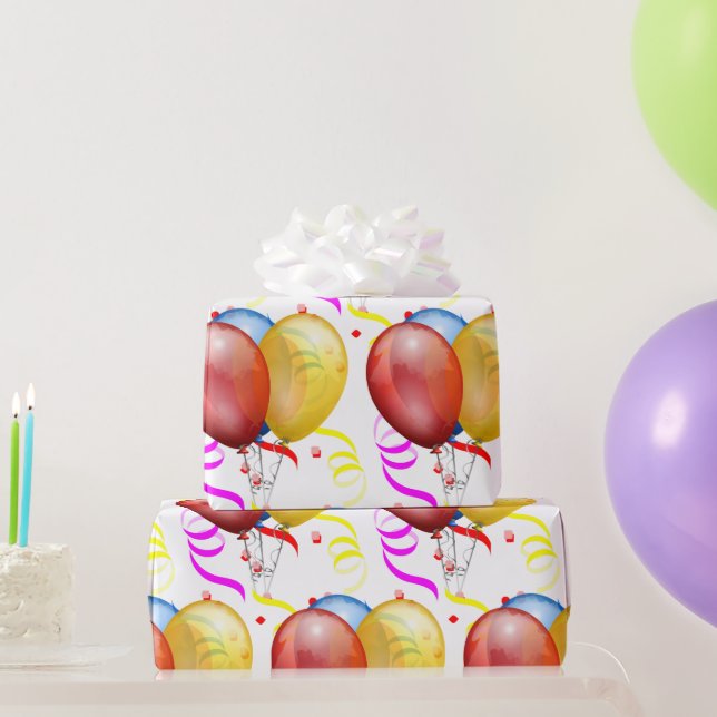 Party Balloons and Streamers  Wrapping Paper (Party Gifts)