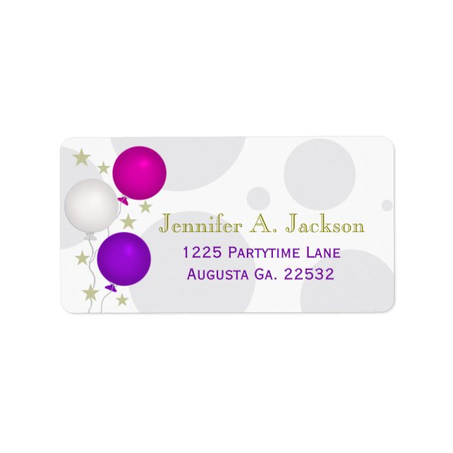 Party Balloons Avery Address Labels (Front)