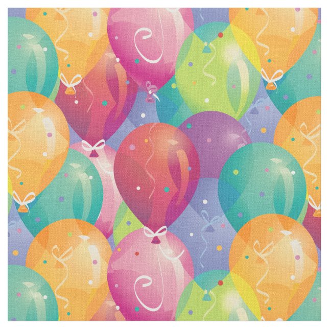 Party Balloons Fabric (Close Up)