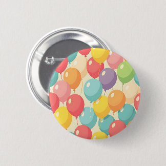 Party balloons in different colors 6 cm round badge