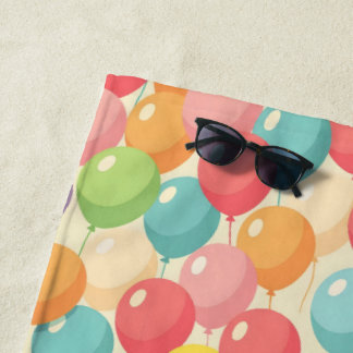 Party balloons in different colors beach towel