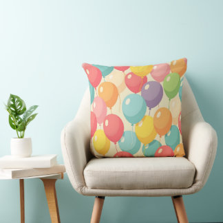 Party balloons in different colors cushion