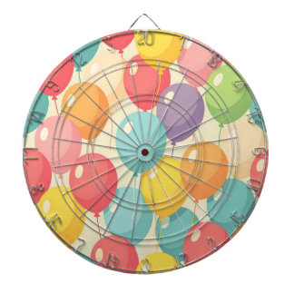 Party balloons in different colors dartboard