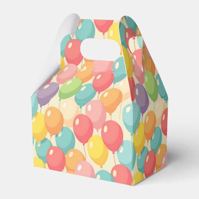 Party balloons in different colors favour box (Front Side)