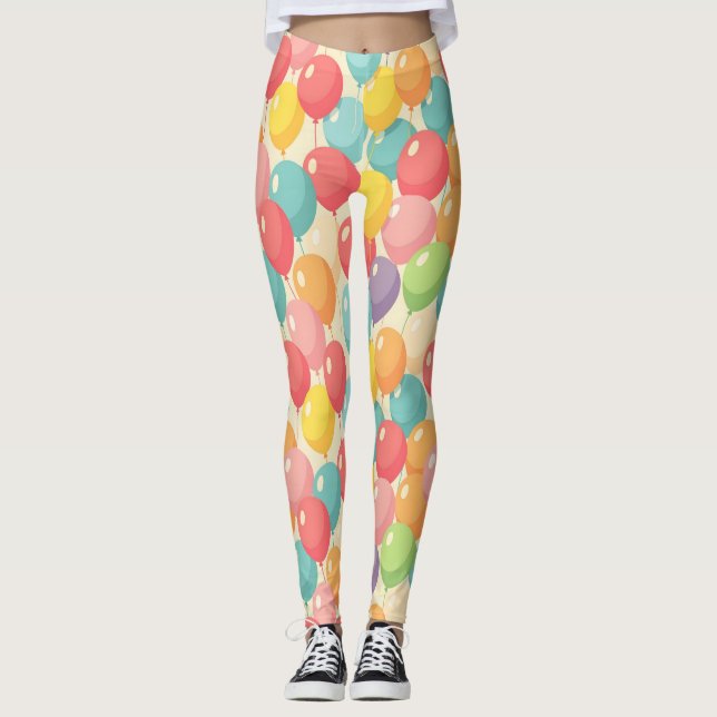 Party balloons in different colors leggings (Front)