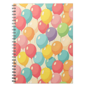 Party balloons in different colors notebook
