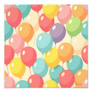 Party balloons in different colors photo print
