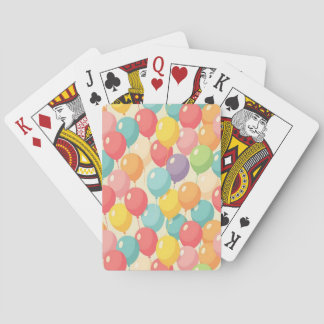 Party balloons in different colors playing cards
