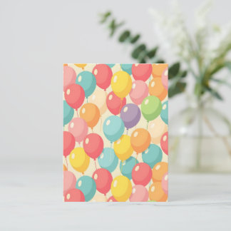 Party balloons in different colors postcard