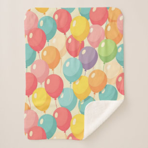 Party balloons in different colors sherpa blanket