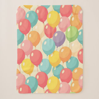 Party balloons in different colors sherpa blanket