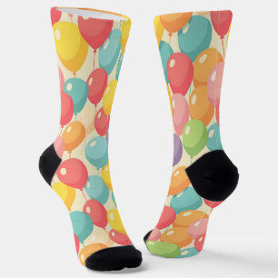Party balloons in different colors socks
