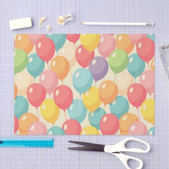 Party balloons in different colors tissue paper (Craft)