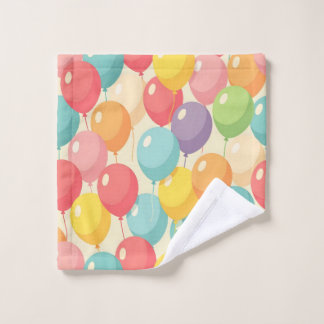 Party balloons in different colors wash cloth