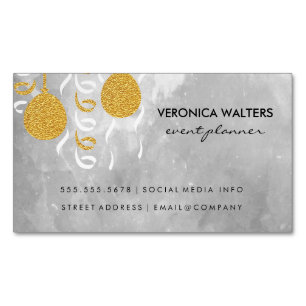 Party Balloons / Masquerade Masks Magnetic Business Card
