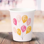 Party Balloons Pink Yellow Kid Happy Birthday Paper Cups<br><div class="desc">Party Balloons Pink Yellow Kid Happy Birthday Paper Cups. A cute drawing of colourful balloons in pink and yellow colours. Great for a girl`s birthday party.</div>