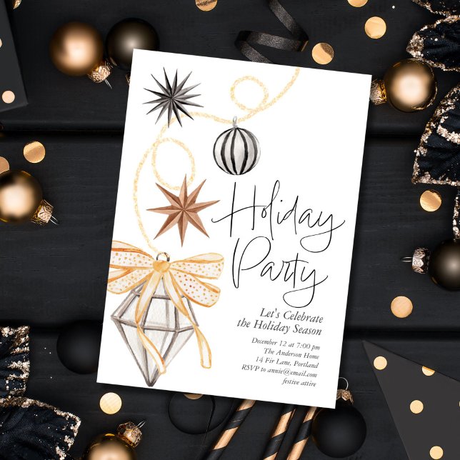 Party Baubles Holiday Party Card (Creator Uploaded)