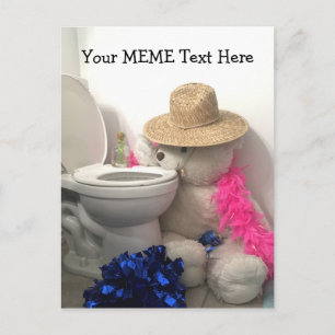 Party Bear Create a MEME customise personalise Postcard