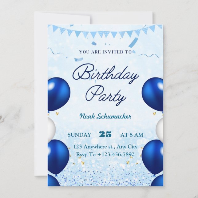 Party Birthday Invitation (Front)