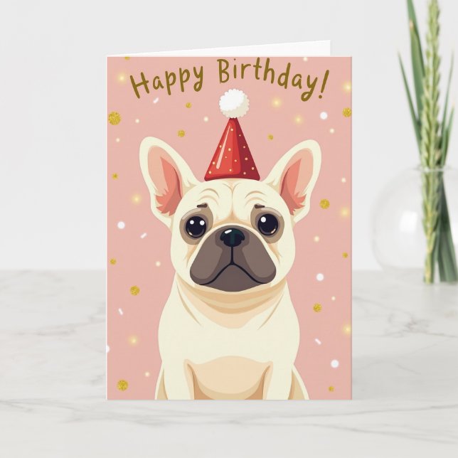 Party Birthday Puppy Hat Card (Front)
