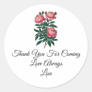 Party Birthday Shower Thank You   Classic Round Sticker