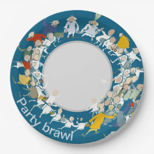 Party brawl paper plate