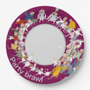 Party brawl paper plate