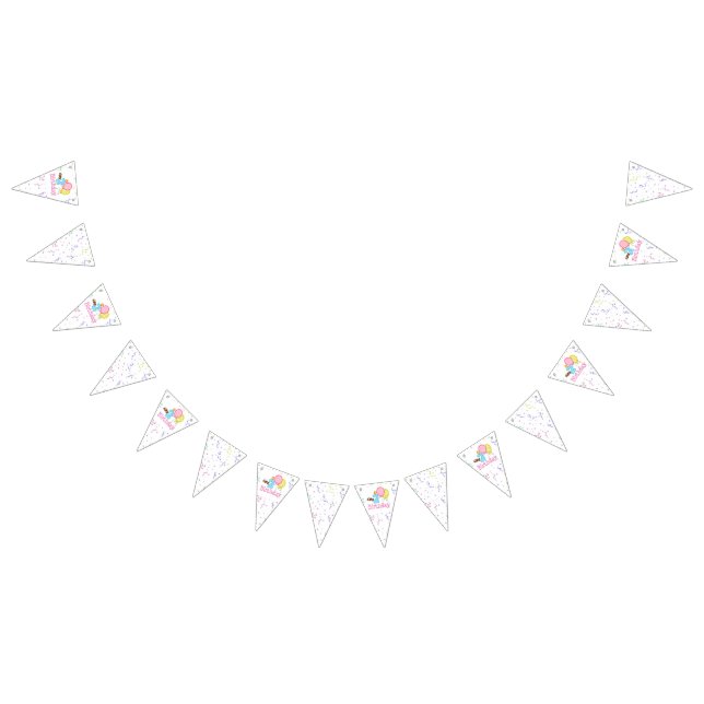 Party Bunting Banner/2nd Birthday with balloons (All)