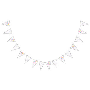 Party Bunting Banner/2nd Birthday with balloons Bunting