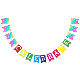 Party Bunting Banner/Rainbow and Polka Dots