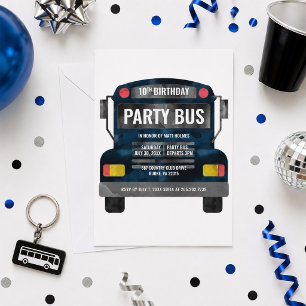 Party Bus Birthday Invitation