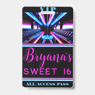 Party Bus Glow Lights Dance Floor VIP Pass ID Badge