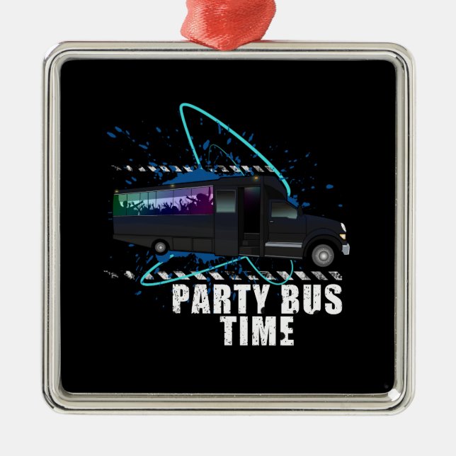 Party Bus Time Metal Tree Decoration (Front)