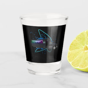 Party Bus Time Neon Nightlife Shot Party Glass