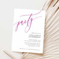 PARTY calligraphy stylish minimal hot pink