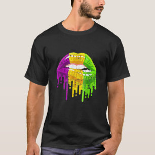 Party Carnival Gifts Lips Mardi Gras T-Shirt