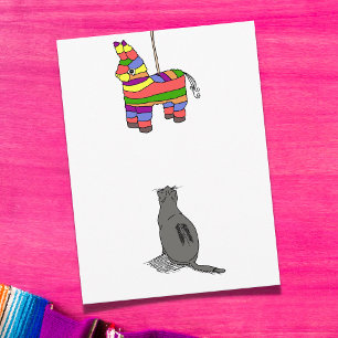 Party Cat and Piñata  Postcard