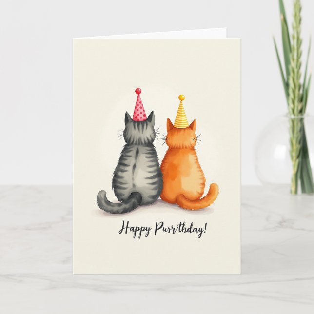 Party Cat Birthday Card (Front)